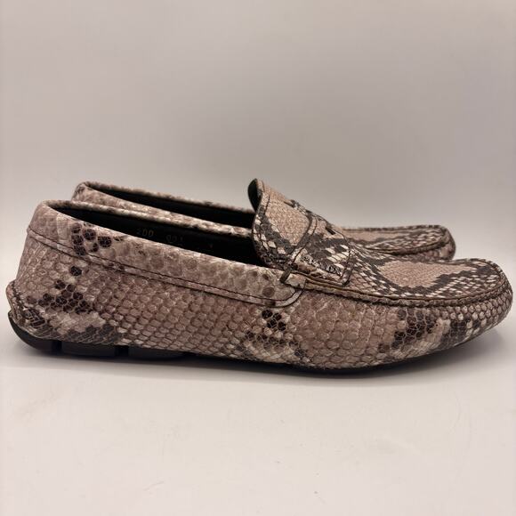 PRADA Driving Moccasin Penny Loafers Snakeskin Python Leather Sz 9/US 10 $995 - Picture 2 of 13